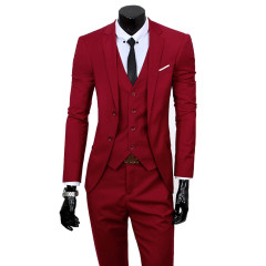 Men Suits Simple Slim Fit Casual Suit 3 piece