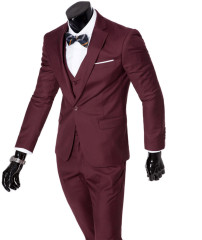 Men Suits Simple Slim Fit Casual Suit 3 piece