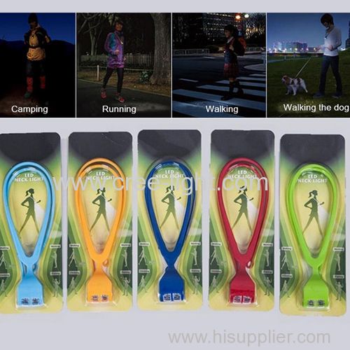 2Led silicone Hands Free Portable Led Running Warning Neck Light