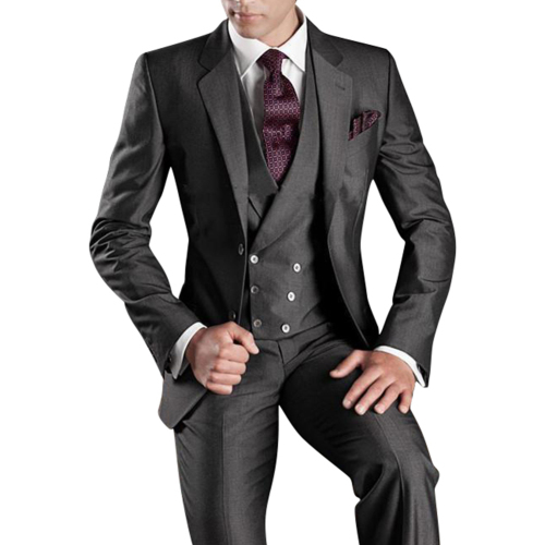 Dark Grey Men's Suits 3 Piece