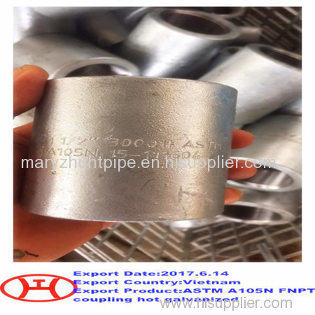 ASTM A105N FNPT coupling hot galvanized