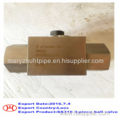 SS316 3-piece ball valve