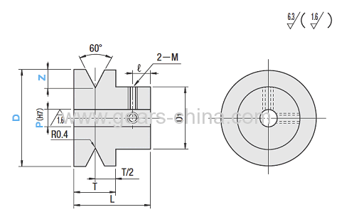 Timing pulley HTD 32-3M-15 Aluminium with flange