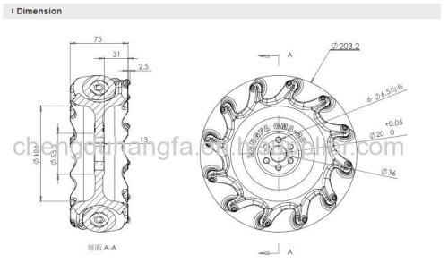 Hangfa  200mm 8nINCH mecanum wheel for AGV