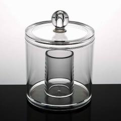 Acrylic Makeup Storage and Cotton Swab Holder with Lid