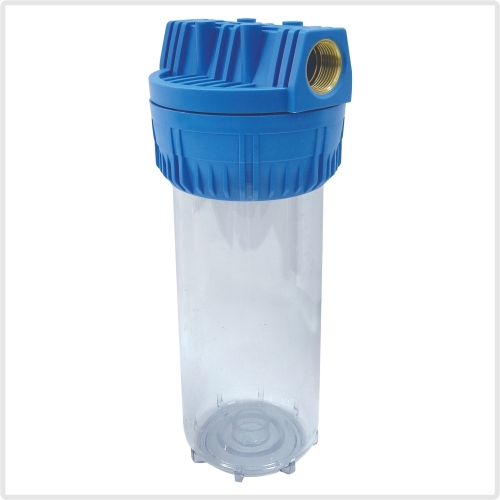 clear in-line water filter housings