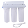 undersink water filter with 3 white housings
