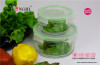 Round Glass Food Storage Container Set Green