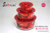 3050ml round glass food storage container set