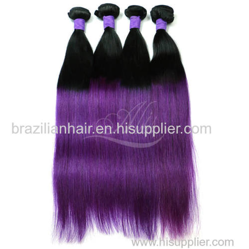 Purple Ombre Hair Brazilian Straight Ombre Color Hair 1B/Purple
