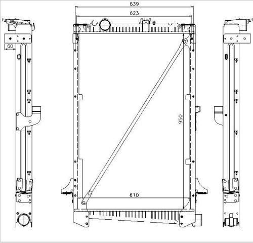 DAF heavy duty truck CF series cooling system/aluminum core plastic tank radiator 61442