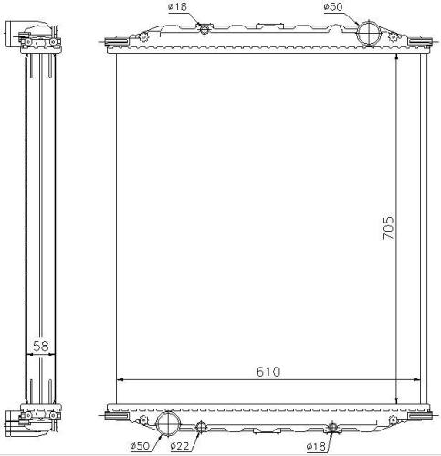 MAN M2000 heavy duty truck aluminum core plastic tank radiator 62878