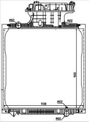 MAN TGA heavy duty truck aluminum core plastic tank radiator 62873