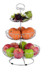 2 Tier Fruit Vegetables Produce Metal Basket Rack Display Stand