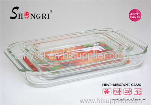 Rectangular glass baking dish