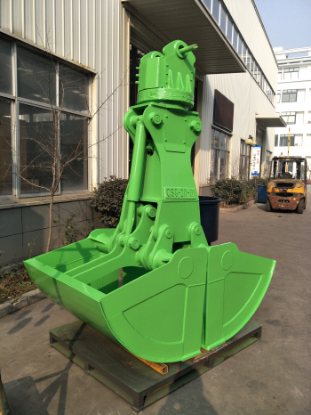 excavator rotating soil sand clamshell bucket