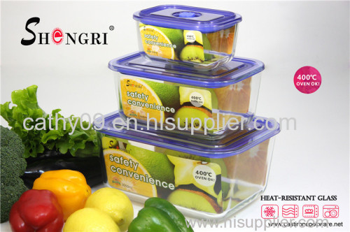 Recatangluar glass food storage containers 1500ML