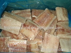 Frozen saithe portions skinless PBO IQF