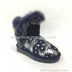 Children round toe sonw boots with soft fur