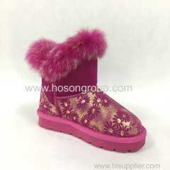 Children round toe sonw boots with soft fur