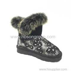 Children round toe sonw boots with soft fur