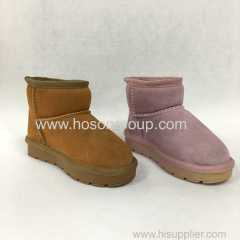 Kids clip on round toe ankle boots