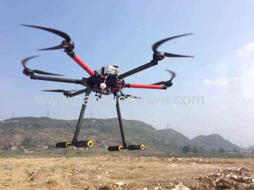 UAV Six Rotor Drone for 70mm2 Power Cable Stringing and 35mm Aerial Power Cable Inspection in PowerTransmission Lines