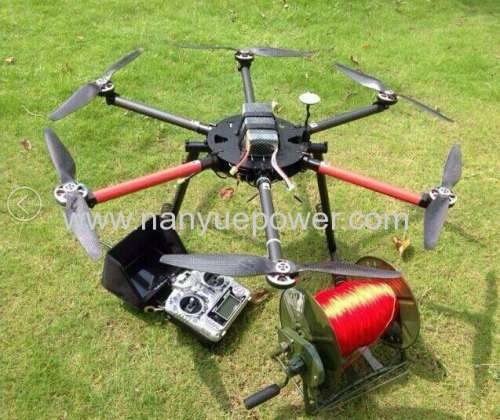 Drone UAV Aerial inspection of Power line Transmission Towers as overhead cable conductor tension stringing equipment