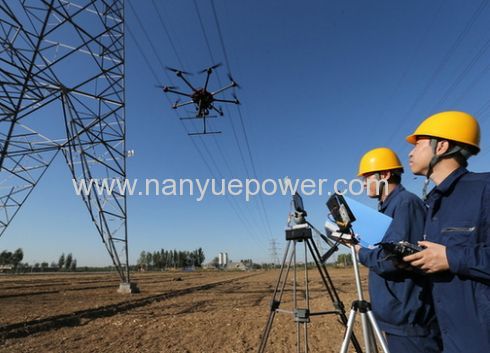 UAV Six Rotor Drone for 70mm2 Power Cable Stringing and 35mm Aerial Power Cable Inspection in PowerTransmission Lines