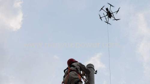 UAV Six Rotor Drone for 70mm2 Power Cable Stringing and 35mm Aerial Power Cable Inspection in PowerTransmission Lines