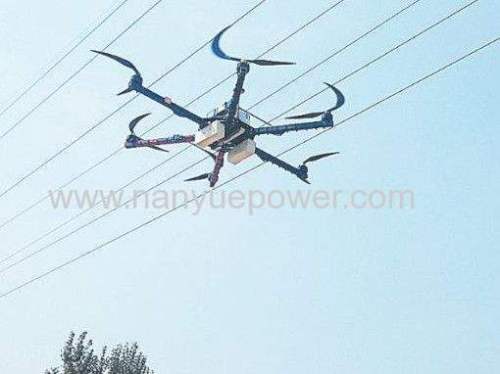 UAV Six Rotor Drone for 70mm2 Power Cable Stringing and 35mm Aerial Power Cable Inspection in PowerTransmission Lines