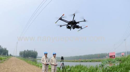 UAV Six Rotor Drone for 70mm2 Power Cable Stringing and 35mm Aerial Power Cable Inspection in PowerTransmission Lines