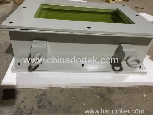 ZF6 lead glass window with painted steel frame