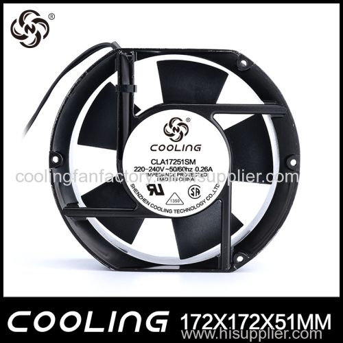 CLASS 180 COOPER WIRE UL TUV CE certificate axial fan 220v ac 172*172*51mm