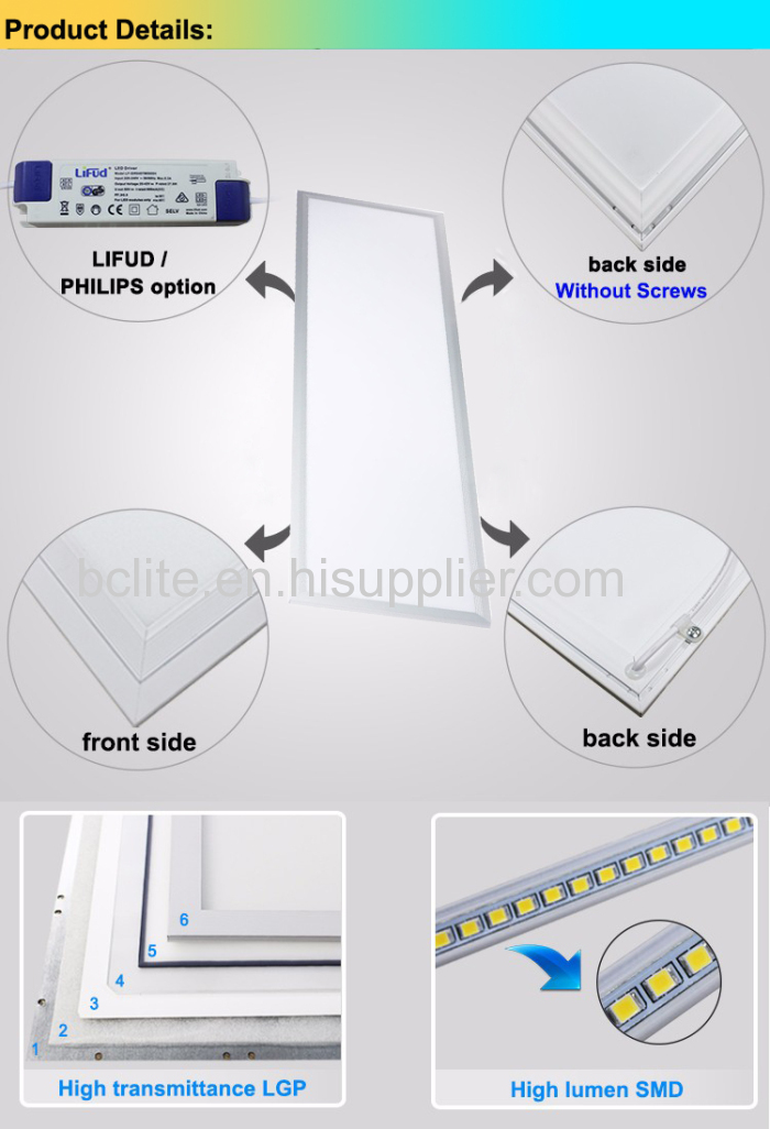 China best price 1200x300 commercial panel Lamps from Shenzhen