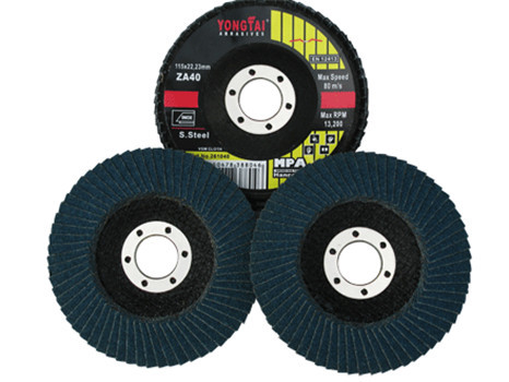 Yongtai 4 Inches 100x16mm Effective Flap Disc for Stainless Steel and Metal Black Color EN12413