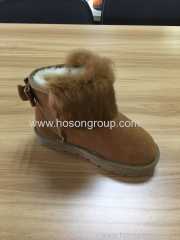 Round toe kids ankle boots with comfortable fur