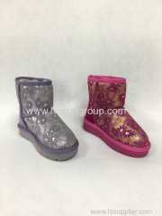 Shiny children warm ankle boots