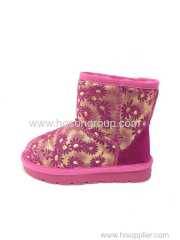 Shiny children warm ankle boots