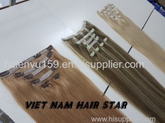 Full-head Set Clip-in Hair Extensions wholesale price virgin Viet Nam hair high quality good price