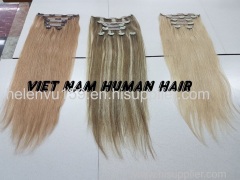 Full-head Set Clip-in Hair Extensions wholesale price virgin Viet Nam hair high quality good price