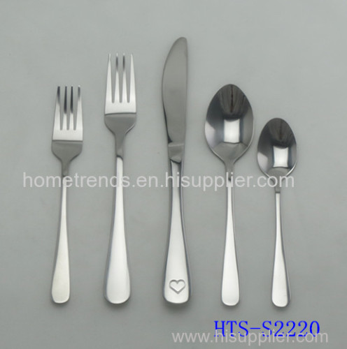 Stainless Steel cutlery with heart shape on handles