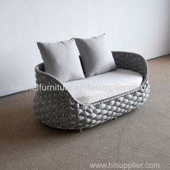 Circle designed european style 4 pcs balcony polyester fibre weave outdoor sofa set