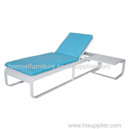 waterproof blue relaxing recliner outdoor chaise lounge chair and table malaysia Aluminium Garden Rattan sunlounger