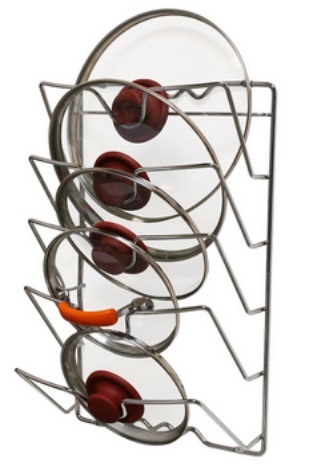 Wall Mount Pot Lid Organizer Rack