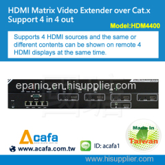 4X4 Matrix Switch and Cat5e HDMI Extender over IP