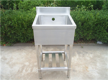 Customer-designed Stainless Steel Mop Sink with faucet hole