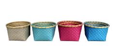 Woven Strap Shelf Storage Tote Rattan Baskets