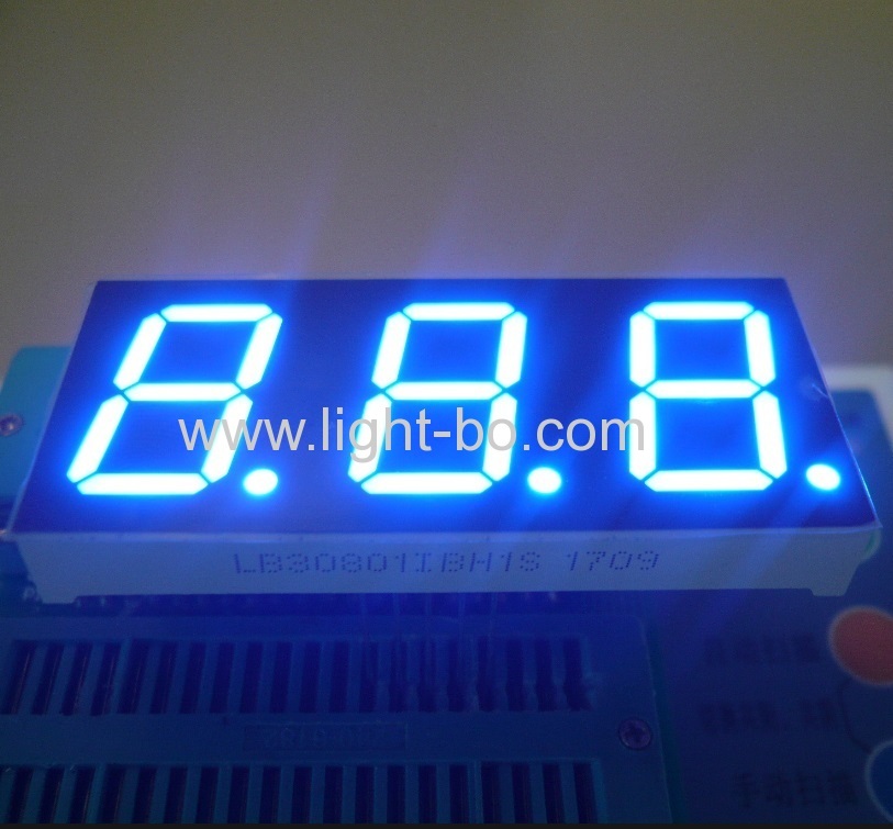 Pure Green 7 segment led display Triple digit 0.8" common anode for temperature humidity control