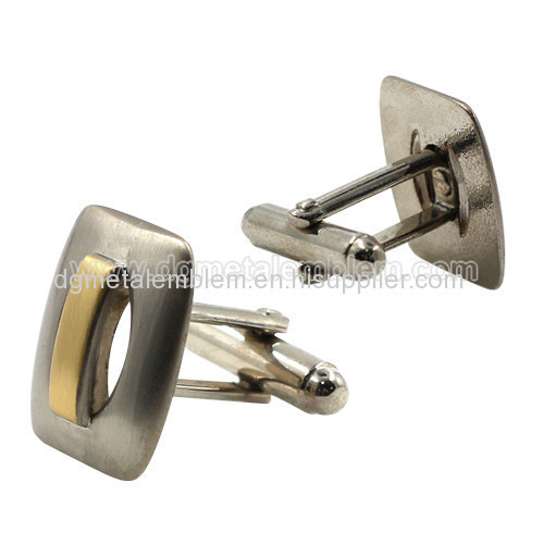 Metal zinc alloy cufflink with two tone plating